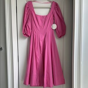 NWT Staud Swells Midi Dress Wild Orchid Pink Size 2